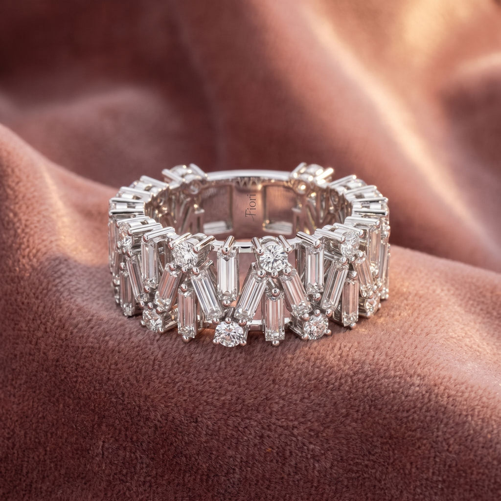 18K Baguette Diamond Eternity Ring — AI cloth, in-house