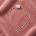 18K Gold Round Bezel Diamond Bracelet — AI cloth, in-house