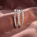 18K Pave Diamond Hoop Earrings — AI cloth, in-house