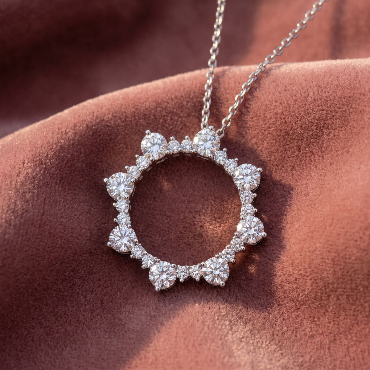 18K Sun Diamond Pendant — AI cloth, in-house