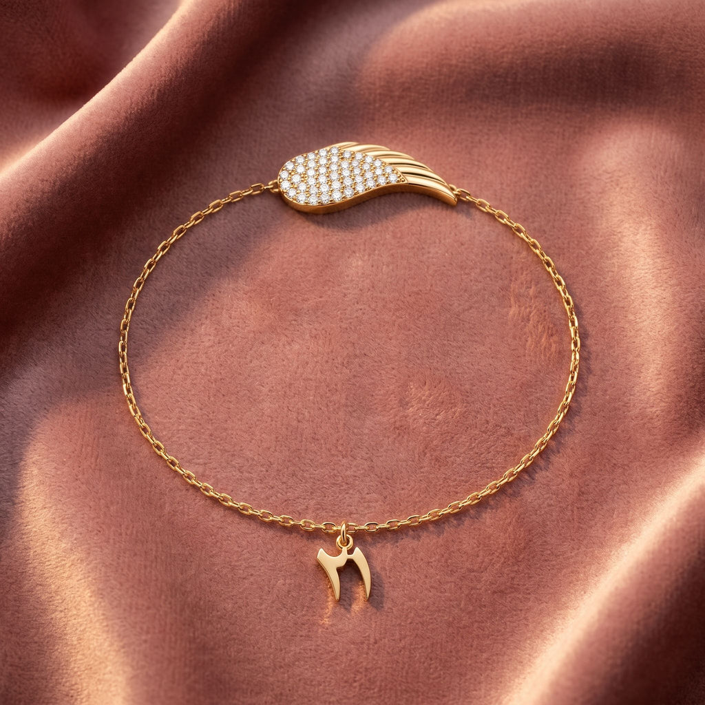 18K Gold Swan Diamond Bracelet — AI cloth, in-house