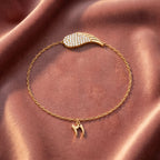 18K Gold Swan Diamond Bracelet — AI cloth, in-house