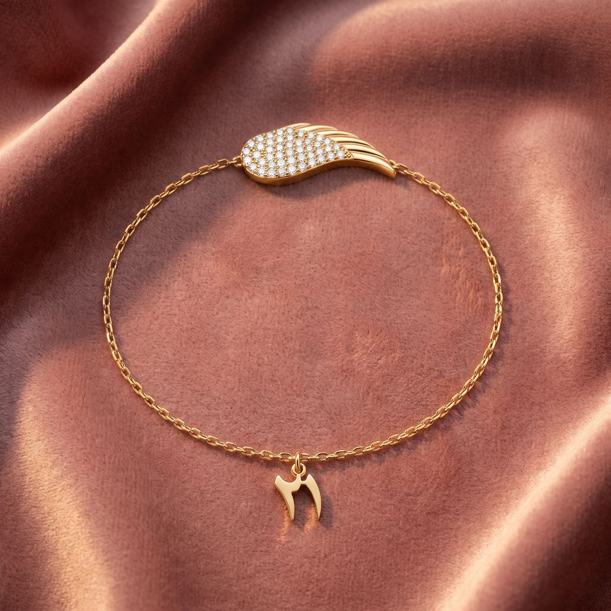 18K Gold Swan Diamond Bracelet — AI cloth, in-house