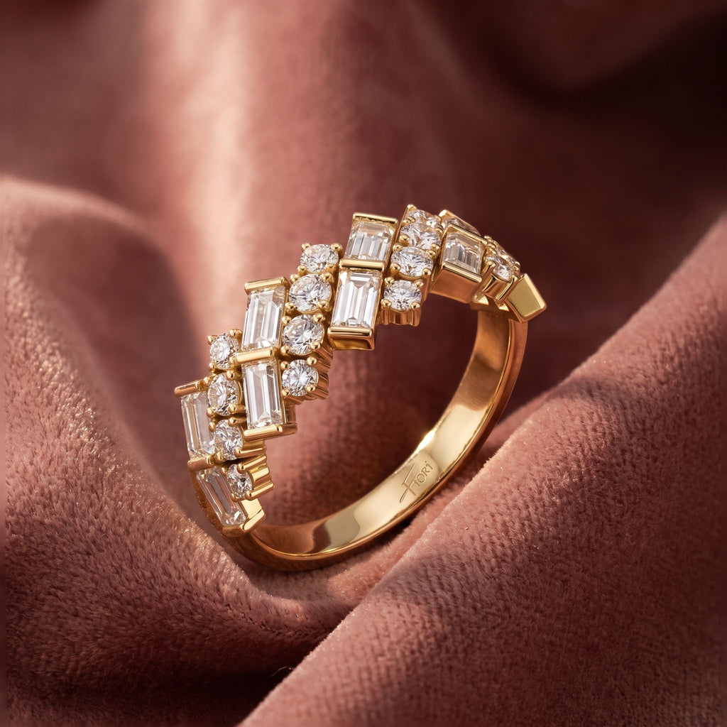 18K Eternity Baguette Diamond Ring — AI cloth, in-house