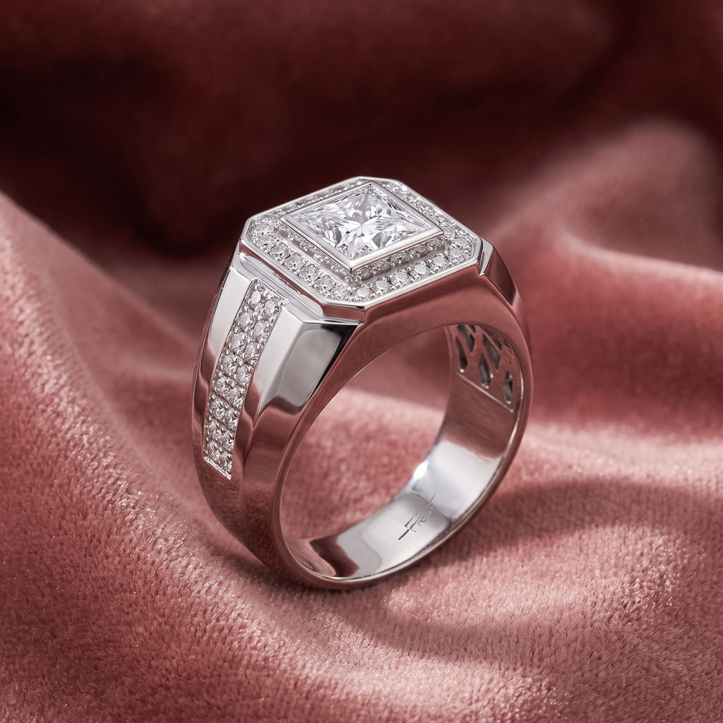 18K Bespoke Princess Diamond Ring — AI cloth, in-house