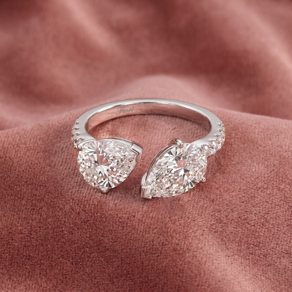 18K Bespoke Pear Diamond Ring — AI cloth, in-house