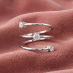 18K Bespoke Round Diamond Spiral Ring — AI cloth, in-house