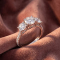 18K Trilogy Round Diamond Engagement Ring — AI cloth, in-house