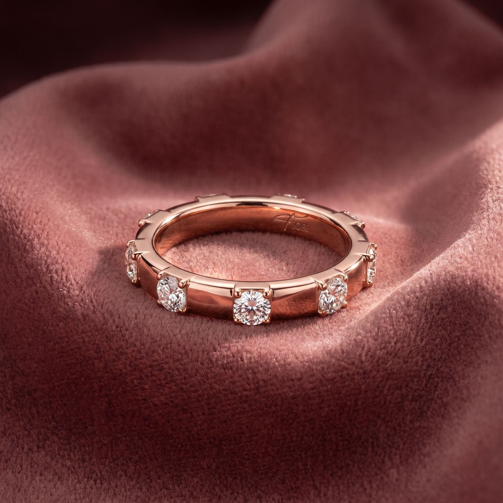 18K Eternity Round Diamond Ring — AI cloth, in-house