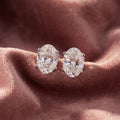 18K Oval Solitaire Diamond Earrings — AI cloth, in-house