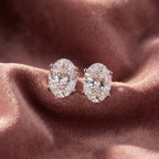 18K Oval Solitaire Diamond Earrings — AI cloth, in-house