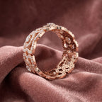 18K Floral Pave Diamond Ring — AI cloth, in-house