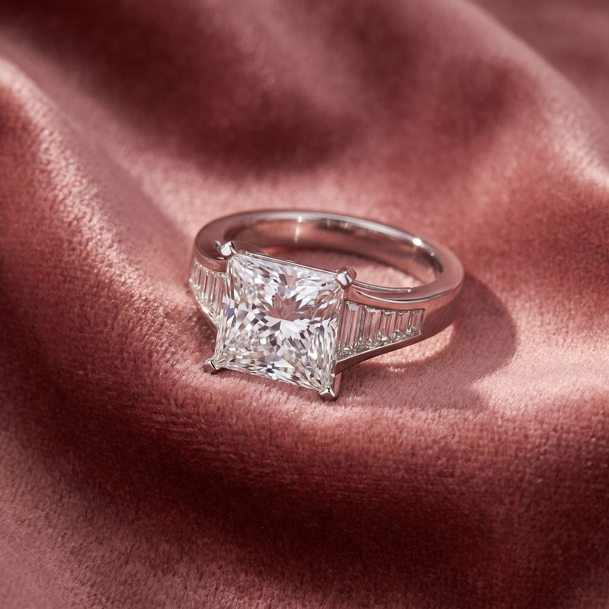 18K Cushion Diamond Ring — AI cloth, in-house