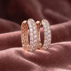 18K Pave Diamond Hoop Earrings — AI cloth, in-house