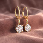 18K Round Solitaire Diamond Drop Earrings — AI cloth, in-house