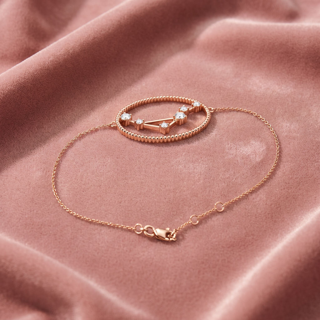 18K Libra Constellation Diamond Bracelet — AI cloth, in-house