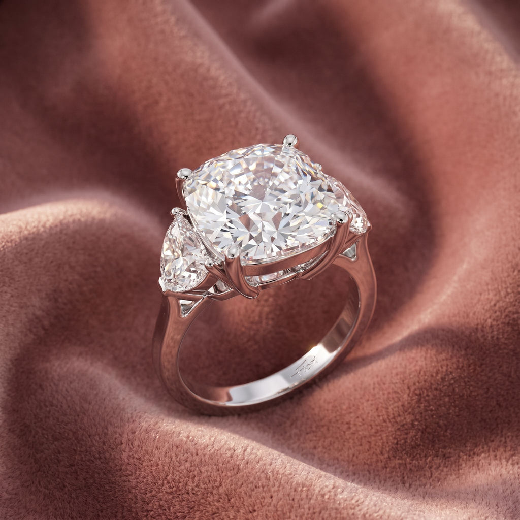 18K Cushion Solitaire Diamond Ring — AI cloth, in-house