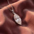18K Solitaire Marquise Diamond Pendant — AI cloth, in-house