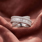18K Baguette Diamond Statement Ring — AI cloth, in-house