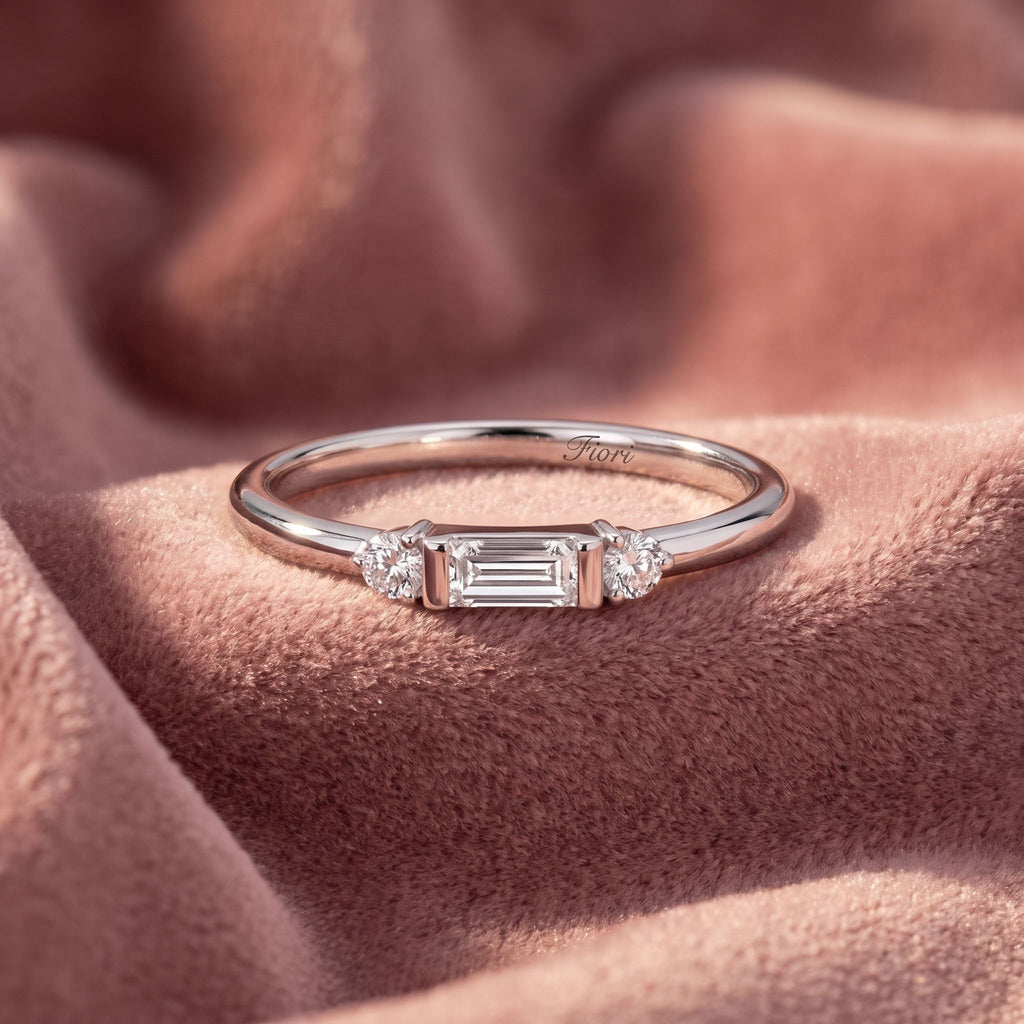 18K Baguette Diamond Promise Ring — AI cloth, in-house