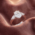 18K Trilogy Oval Diamond Ring — AI cloth, in-house