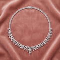 18K Pear Diamond Necklace — AI cloth, in-house