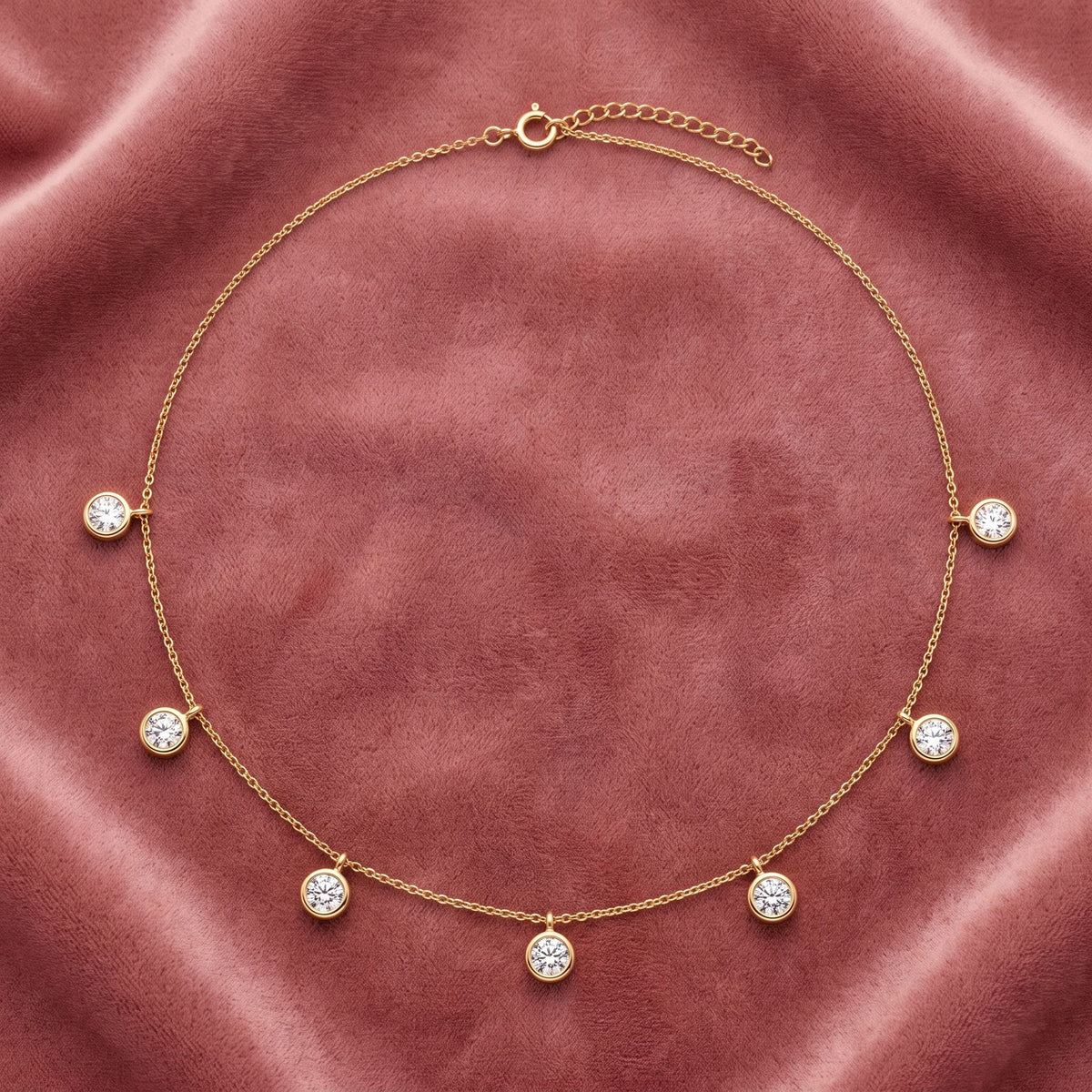 18K Pink and White Diamond Necklace — AI cloth, in-house