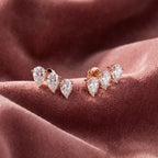 18K Pear Diamond Climber Earrings — AI cloth, in-house
