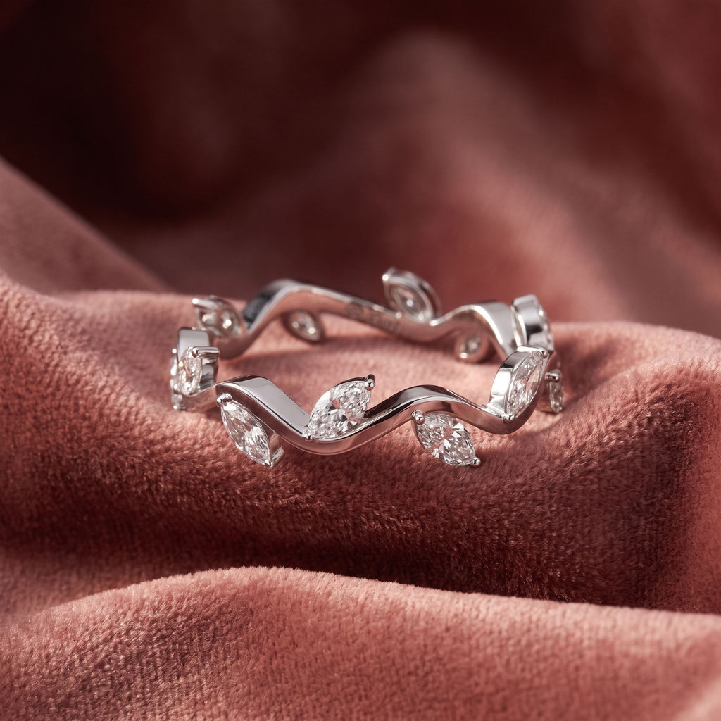 18K Marquise Diamond Band Ring — AI cloth, in-house