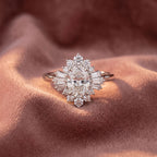14K Oval Baguette Diamond Ring — AI cloth, in-house