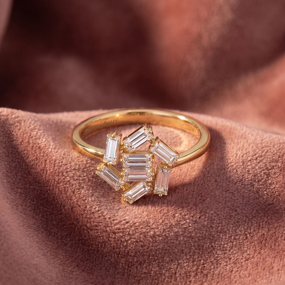 18K Bespoke Baguette Diamond Ring — AI cloth, in-house
