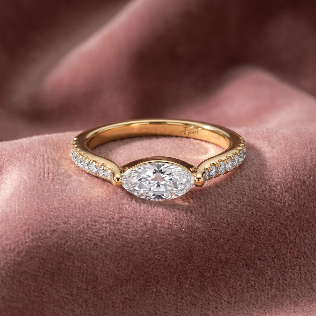 18K Marquise Diamond Promise Ring — AI cloth, in-house