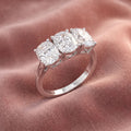 18K Trilogy Emerald-Cut Diamond Ring — AI cloth, in-house
