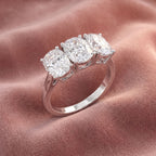 18K Trilogy Emerald-Cut Diamond Ring — AI cloth, in-house