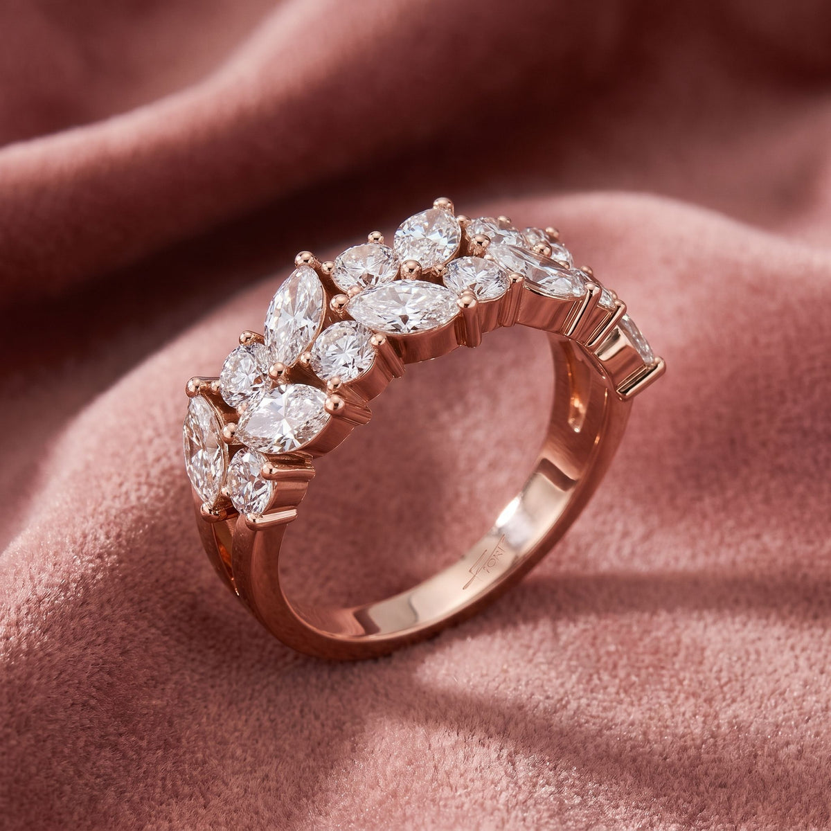 18K Eternity Marquise Diamond Ring — AI cloth, in-house
