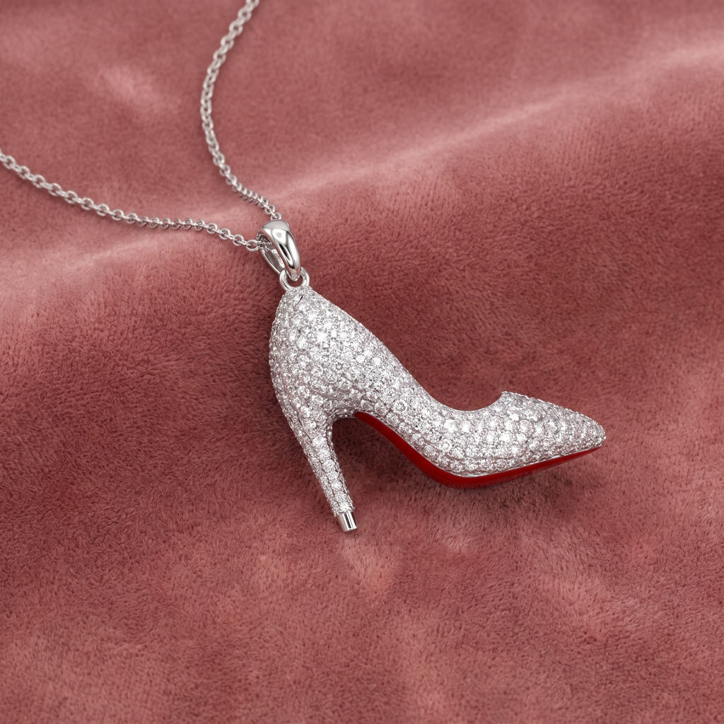 18K Stiletto Pave Diamond Pendant — AI cloth, in-house