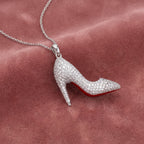 18K Stiletto Pave Diamond Pendant — AI cloth, in-house