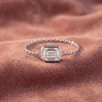 14K Solitaire Emerald Cut Diamond Ring — AI cloth, in-house
