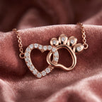 18K Bespoke Heart Paw Diamond Pendant — AI cloth, in-house