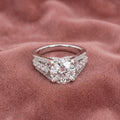 18K Shoulder Set Diamond Ring — AI cloth, in-house