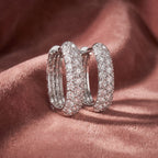 18K Pave Diamond Hoop Earrings — AI cloth, in-house