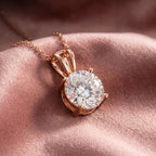18K Solitaire Diamond Pendant — AI cloth, in-house