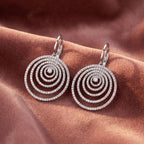 18K Round Diamond Spiral Drop Earrings — AI cloth, in-house