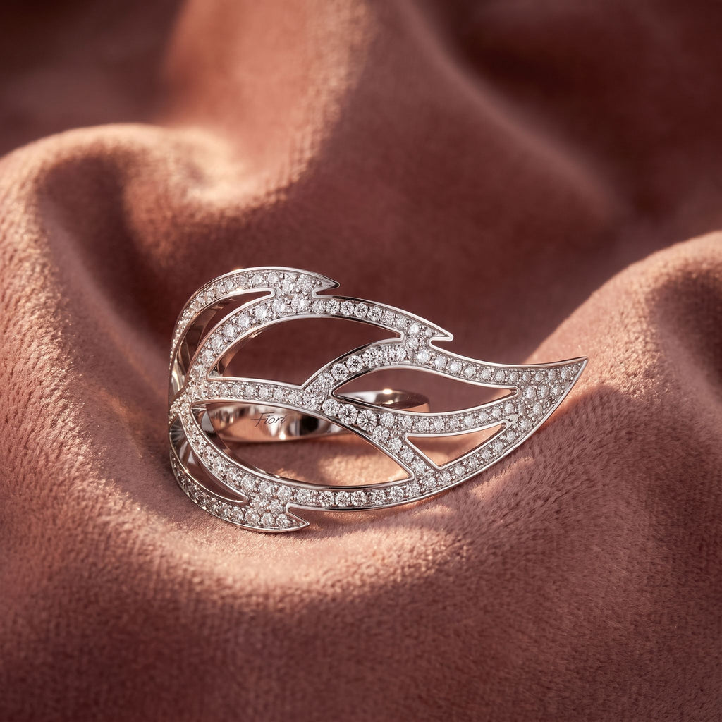 18K Bespoke Openwork Diamond Ring — AI cloth, in-house