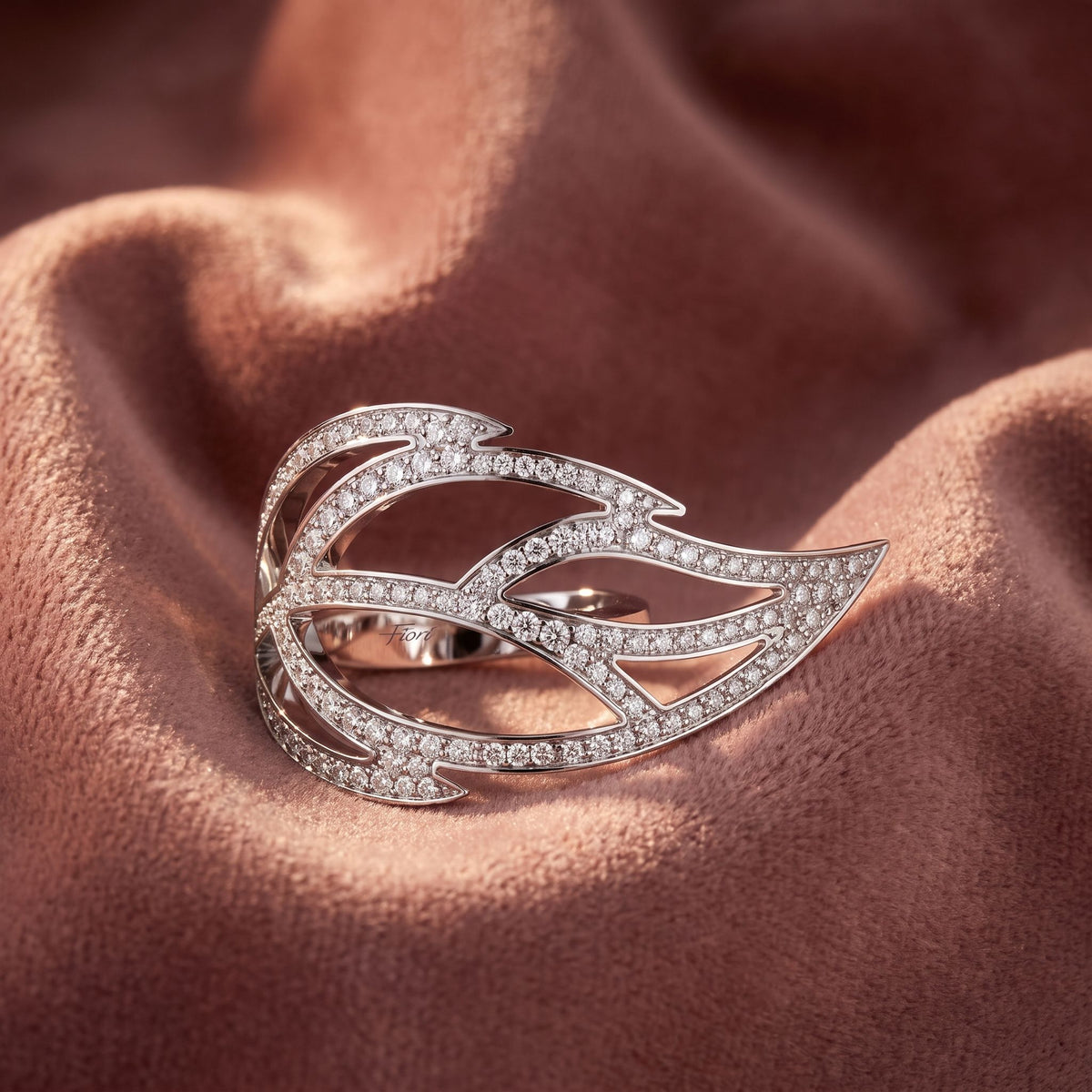 18K Bespoke Openwork Diamond Ring — AI cloth, in-house