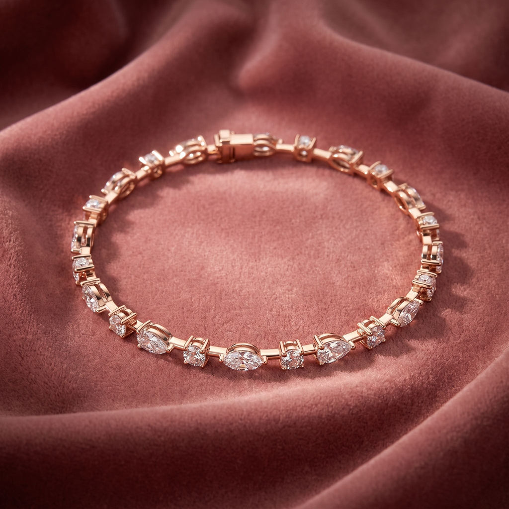 18K Mixed Shape Diamond Bracelet — AI cloth, in-house
