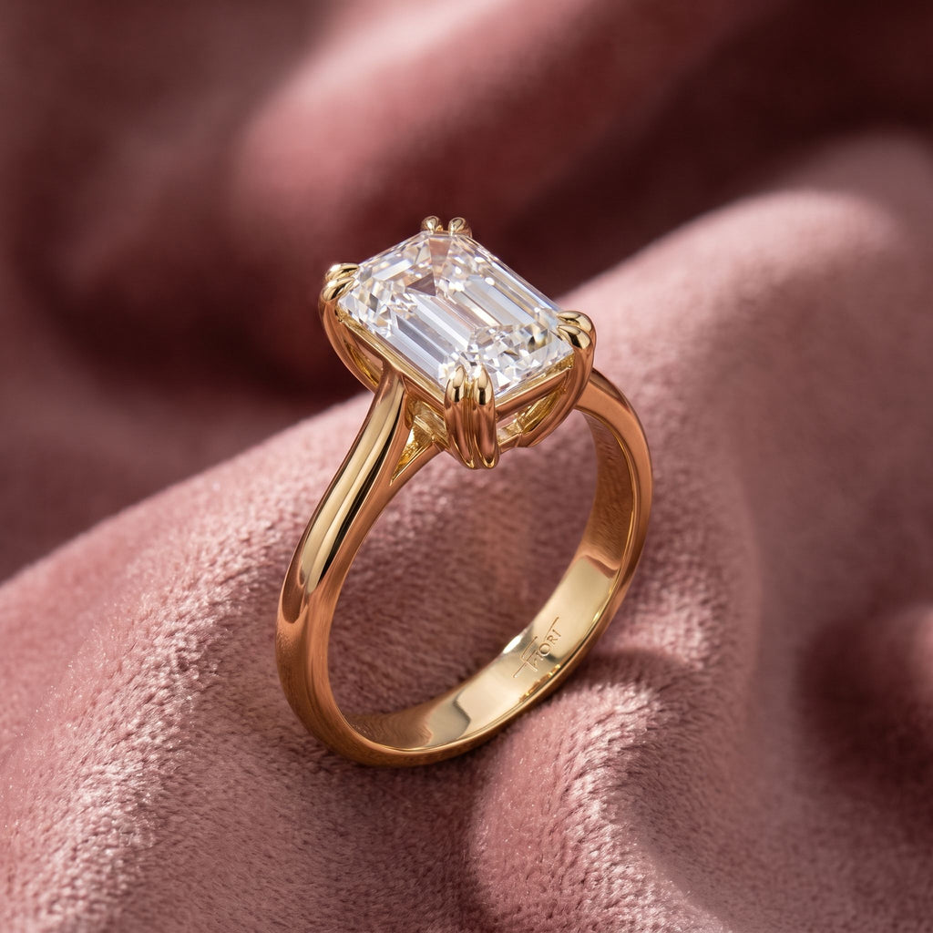 18K Solitaire Diamond Engagement Ring — AI cloth, in-house