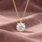 18K Solitaire Diamond Pendant — AI cloth, in-house