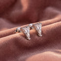 18K Triangle Solitaire Diamond Earrings — AI cloth, in-house