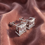 18K Solitaire Diamond Earrings — AI cloth, in-house